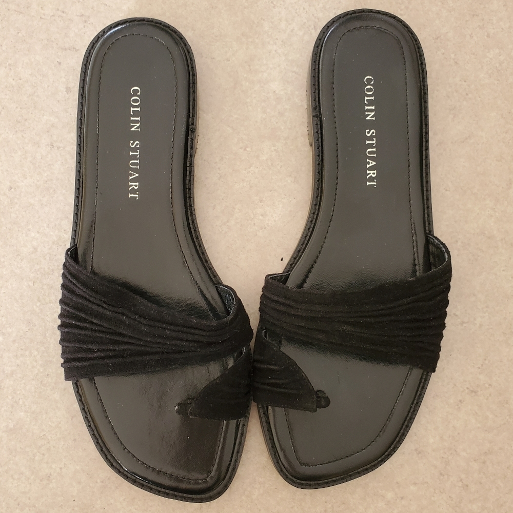 Colin Stuart/ Suede Black Sandals
